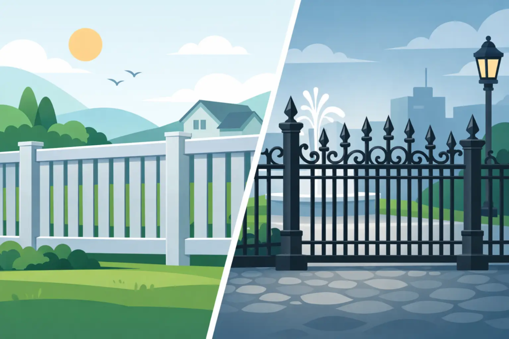 Aluminum Fence vs Wrought Iron Compared
